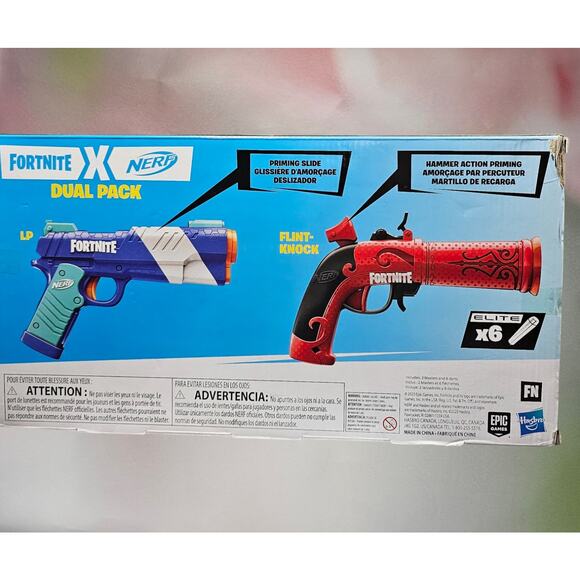 Nerf Fortnite Dual Pack Flint Knock Blasters  and Darts NWT - Picture 2 of 6